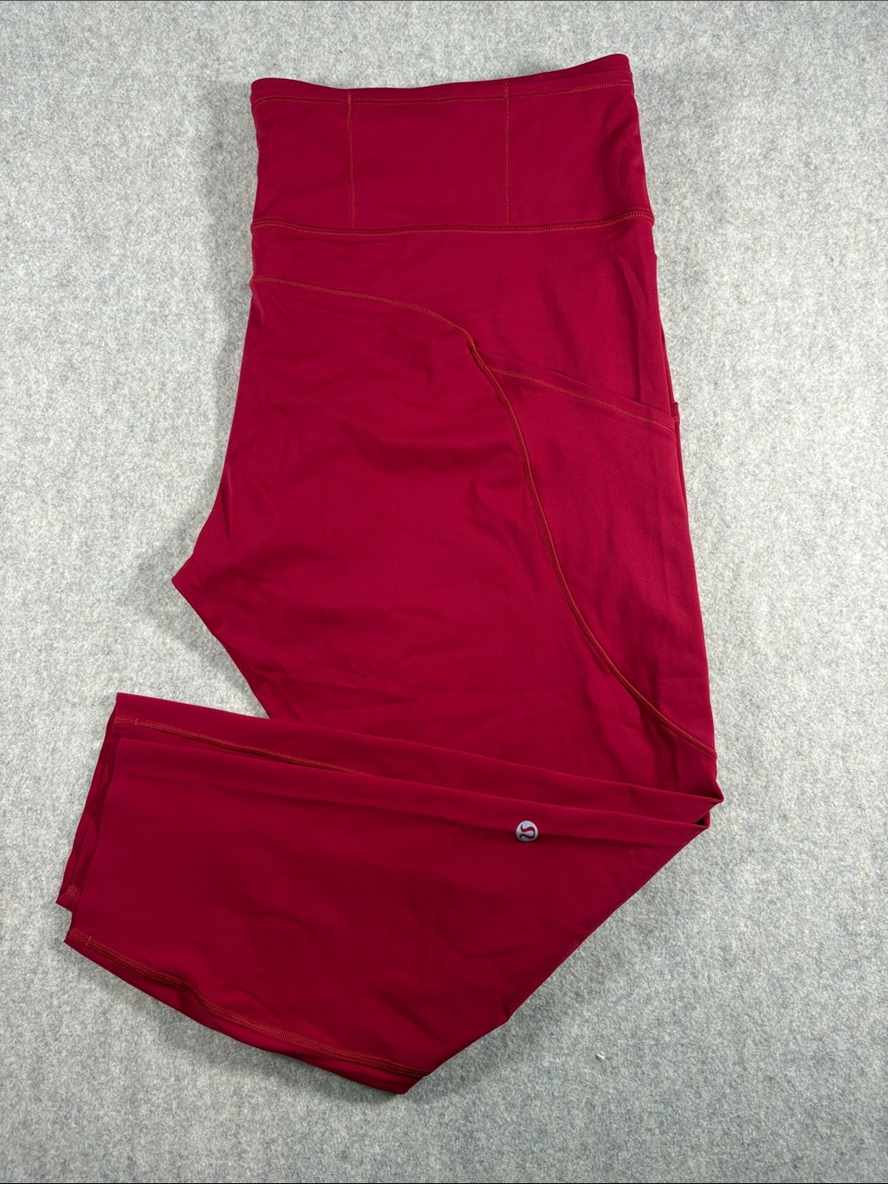 Lululemon Fast and Free HR Tight 25" Red Nulux Running Leggings Size 20 EUC